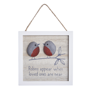 Robin pebble plaque